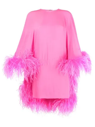 Attico pink feather clearance dress