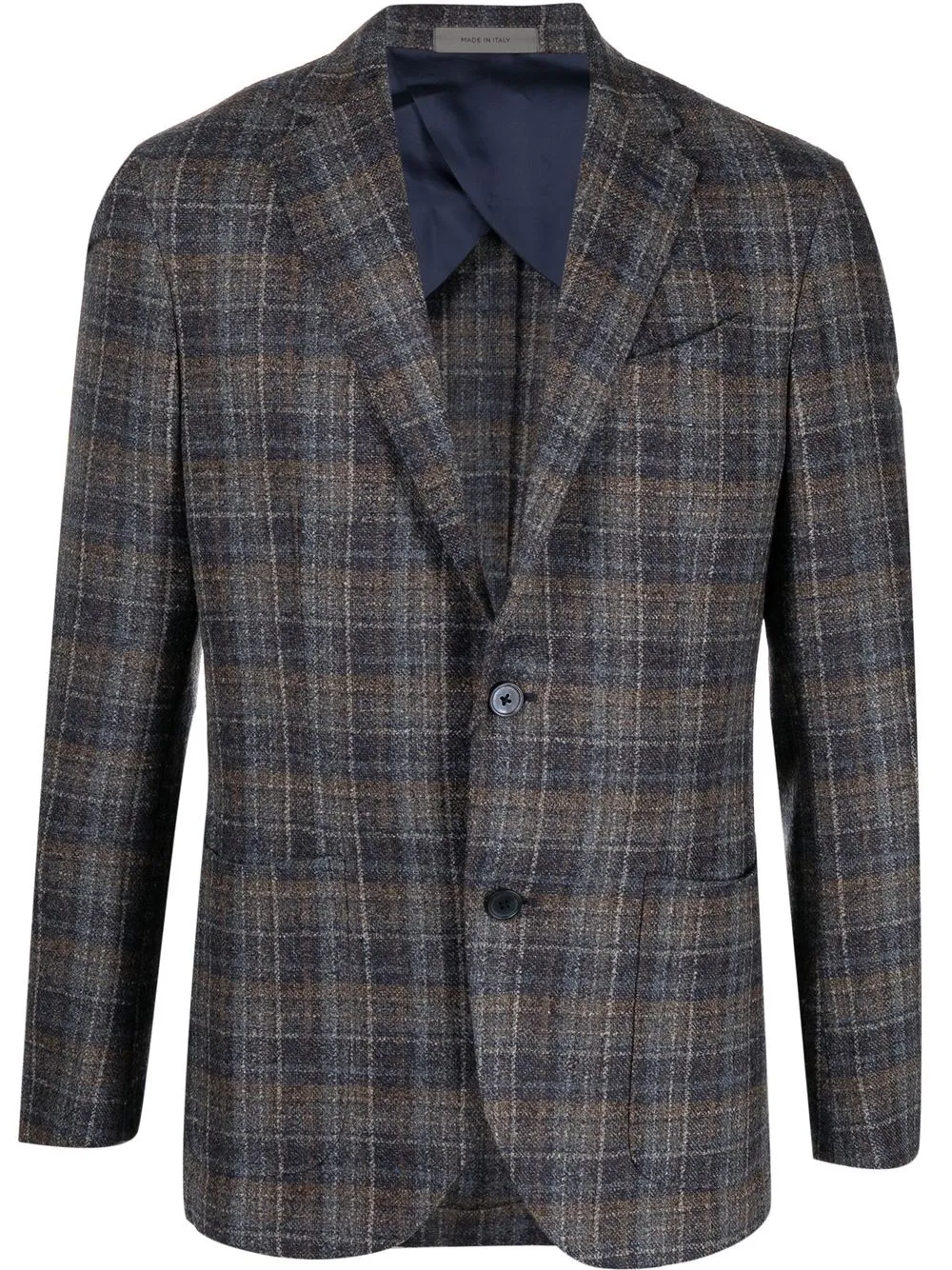 

Corneliani check-pattern single-breasted blazer - Blue