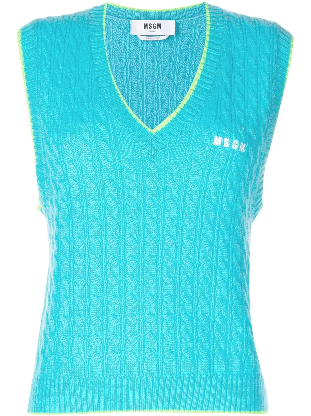 

MSGM embroidered-logo knit vest - Blue