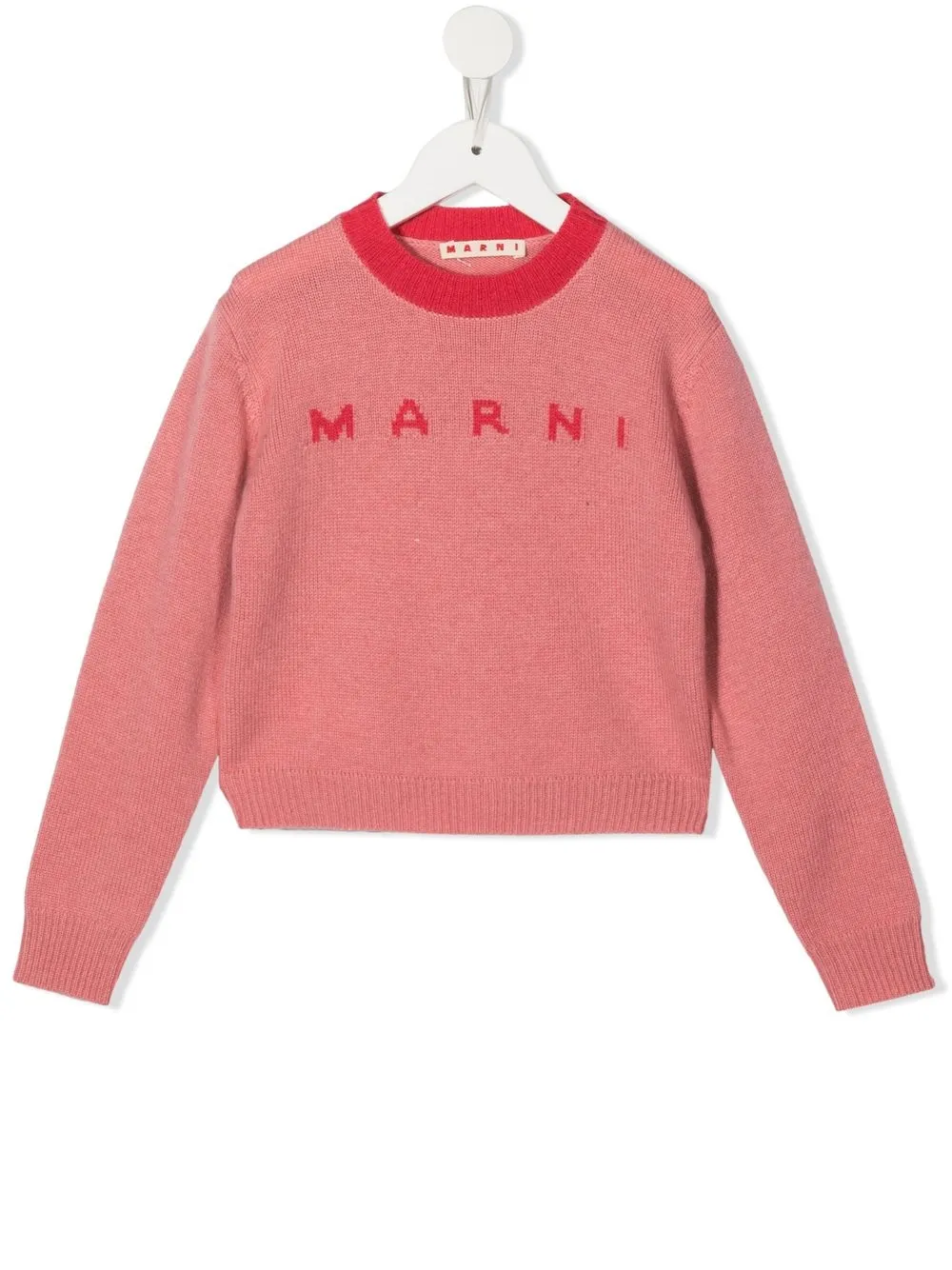 

Marni Kids suéter con logo y cuello redondo - Rosado