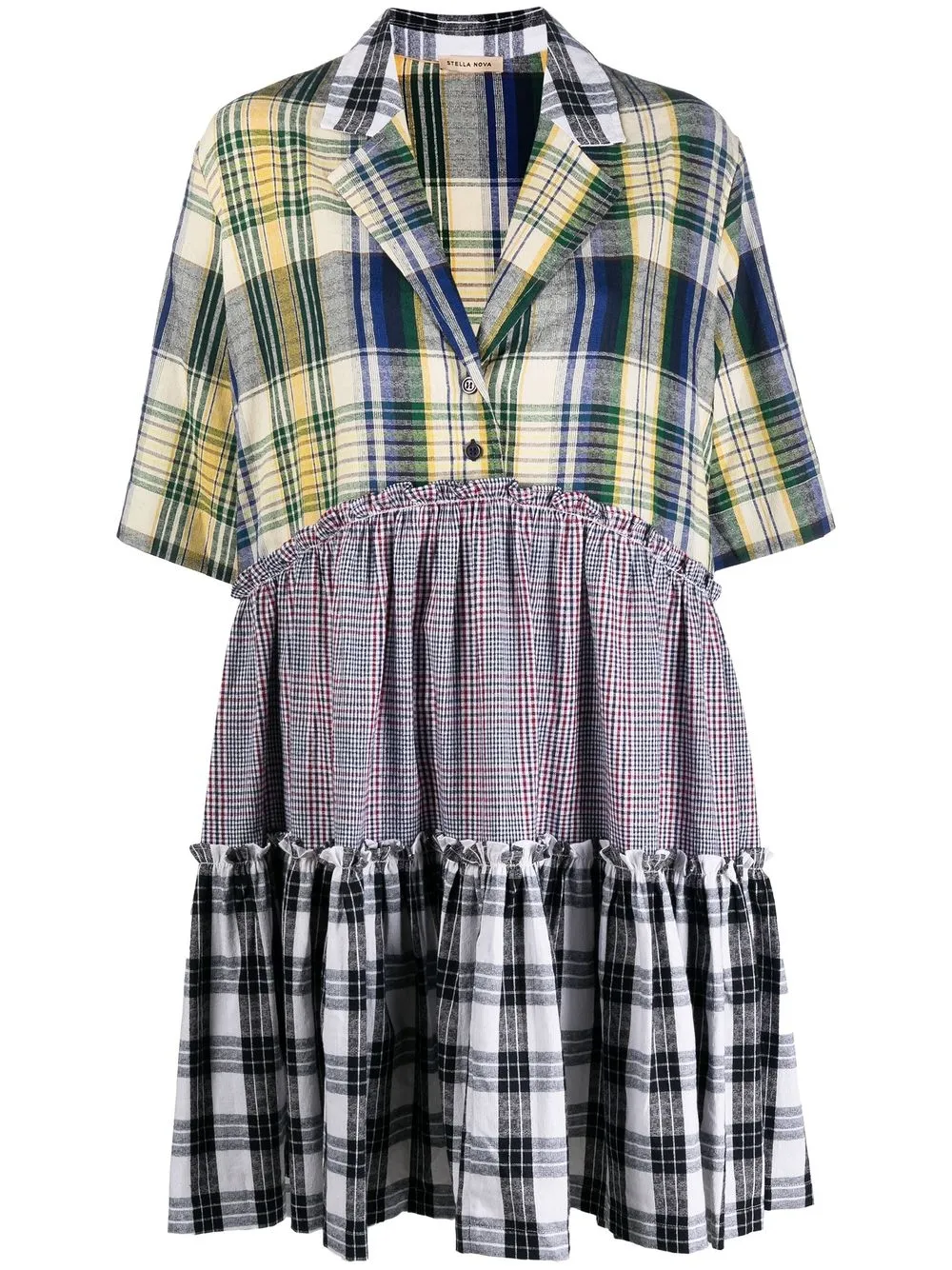 

Stella Nova patchwork check dress - Green