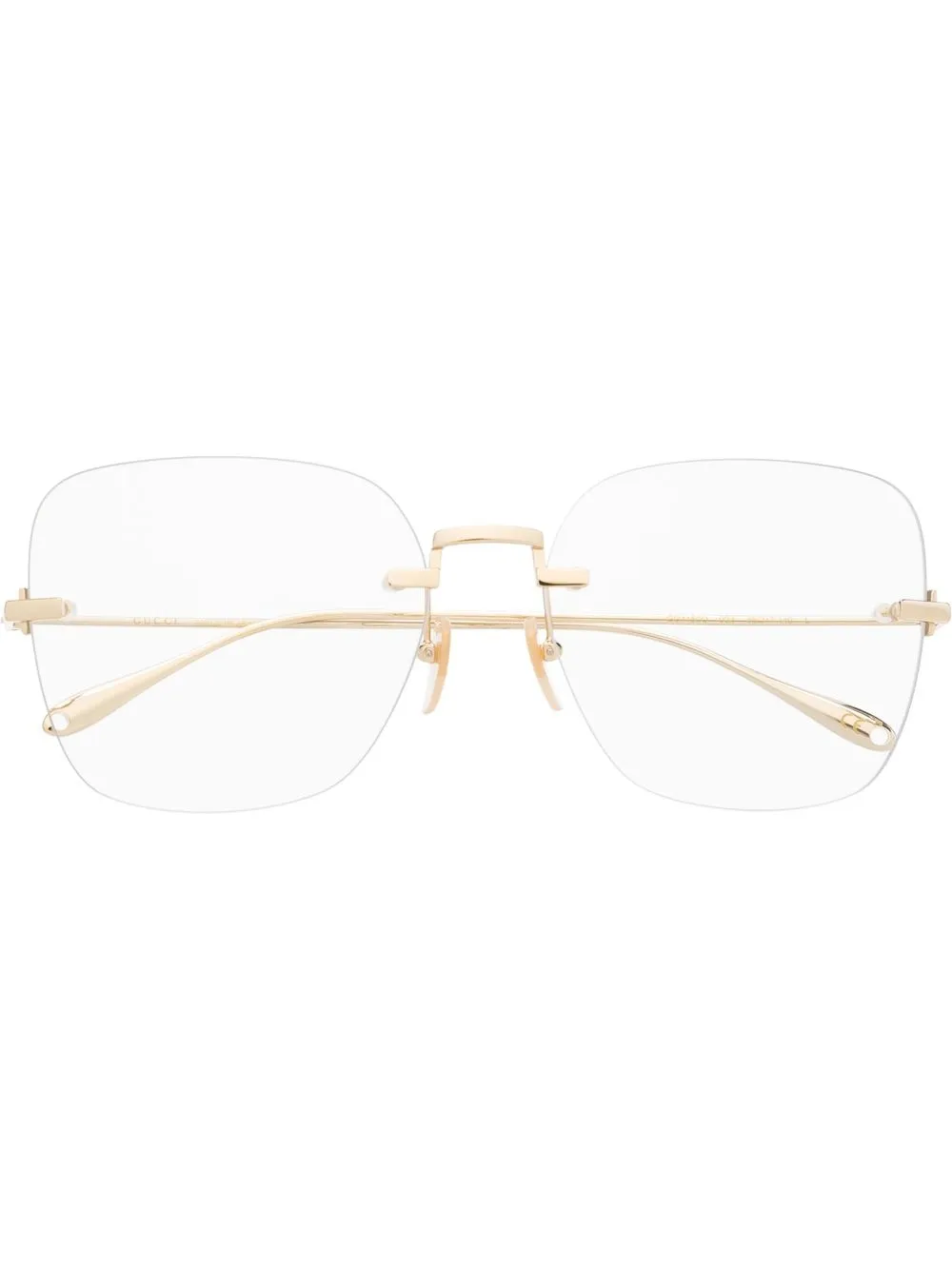 

Gucci Eyewear lentes oversize sin armazón - Dorado