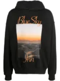 BLUE SKY INN logo sunset cotton hoodie - Black