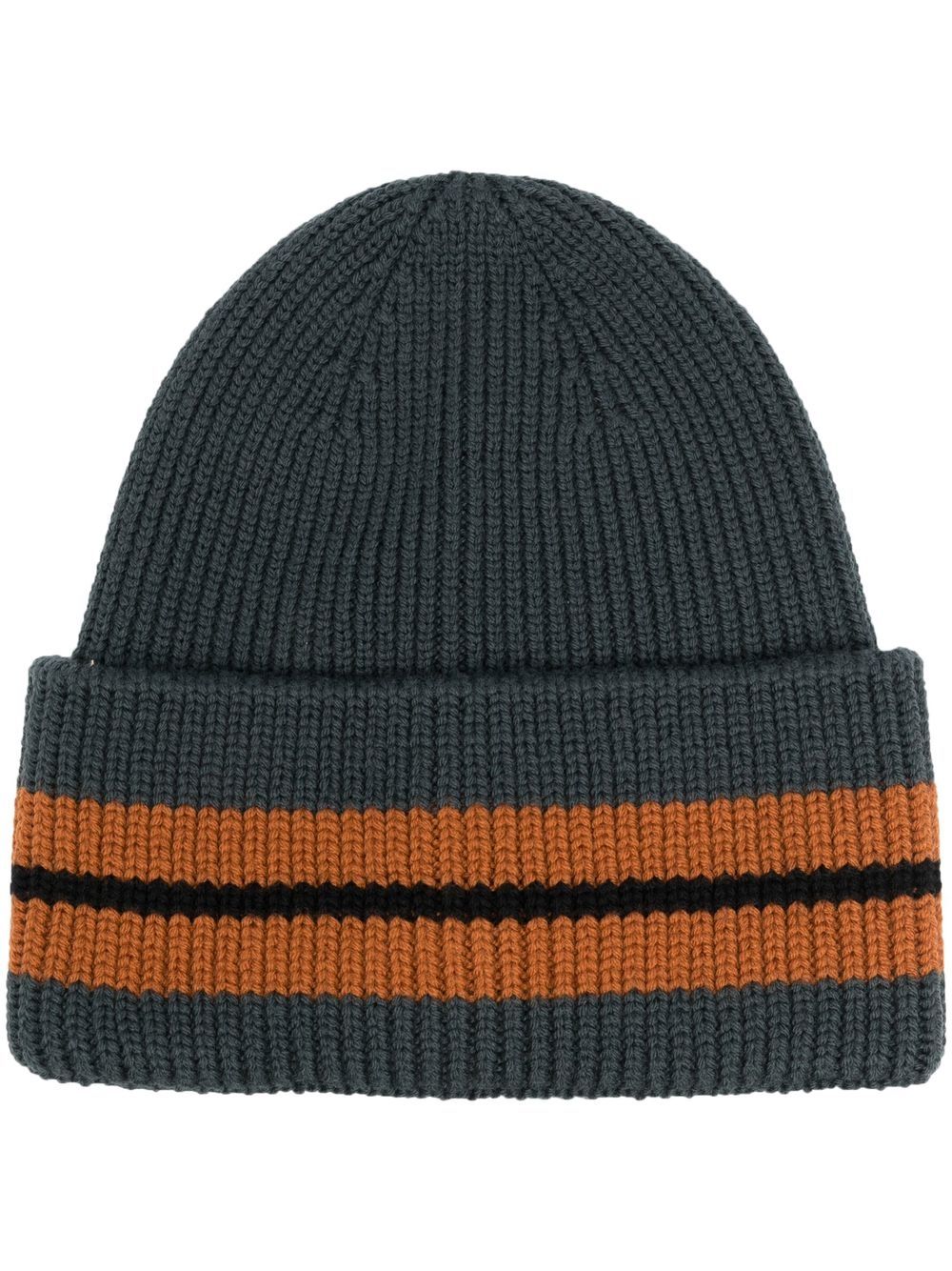 

Zegna striped ribbed beanie - Grey