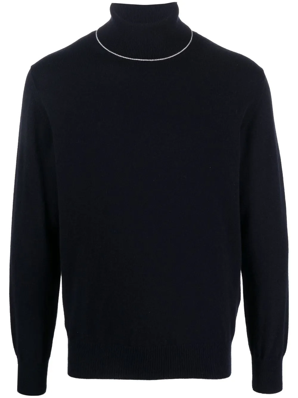 

Eleventy contrast-trim roll-neck jumper - Blue