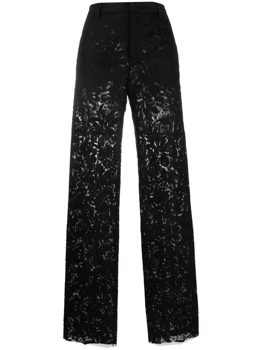 

Nº21 pantalones anchos con encaje floral - Negro