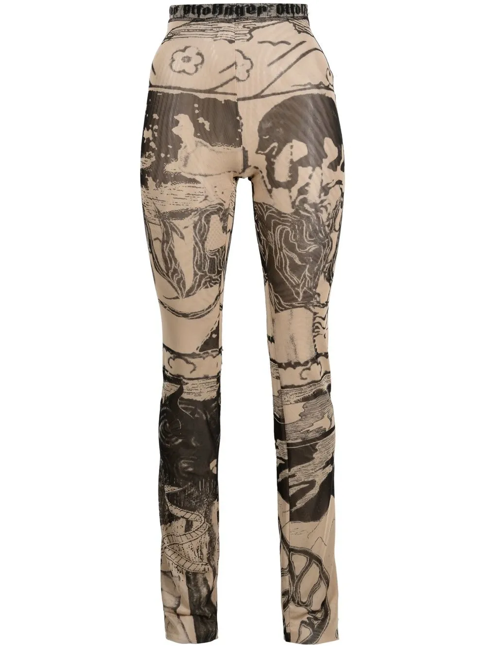 

Ottolinger graphic-print mesh trousers - Neutrals