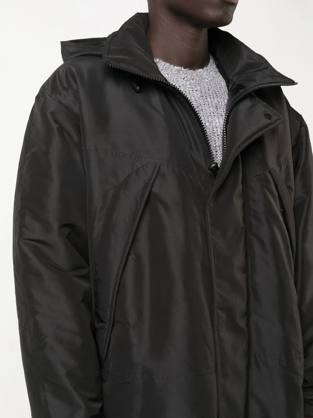 Shop Our Legacy Hooded Concealed-fastening Parka Coat In Black