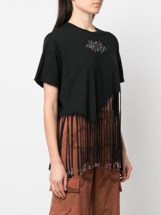 fringed rhinestone-embellished crop top展示图