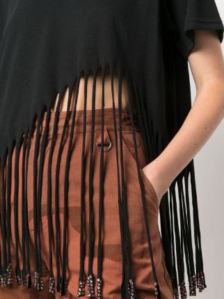 fringed rhinestone-embellished crop top展示图