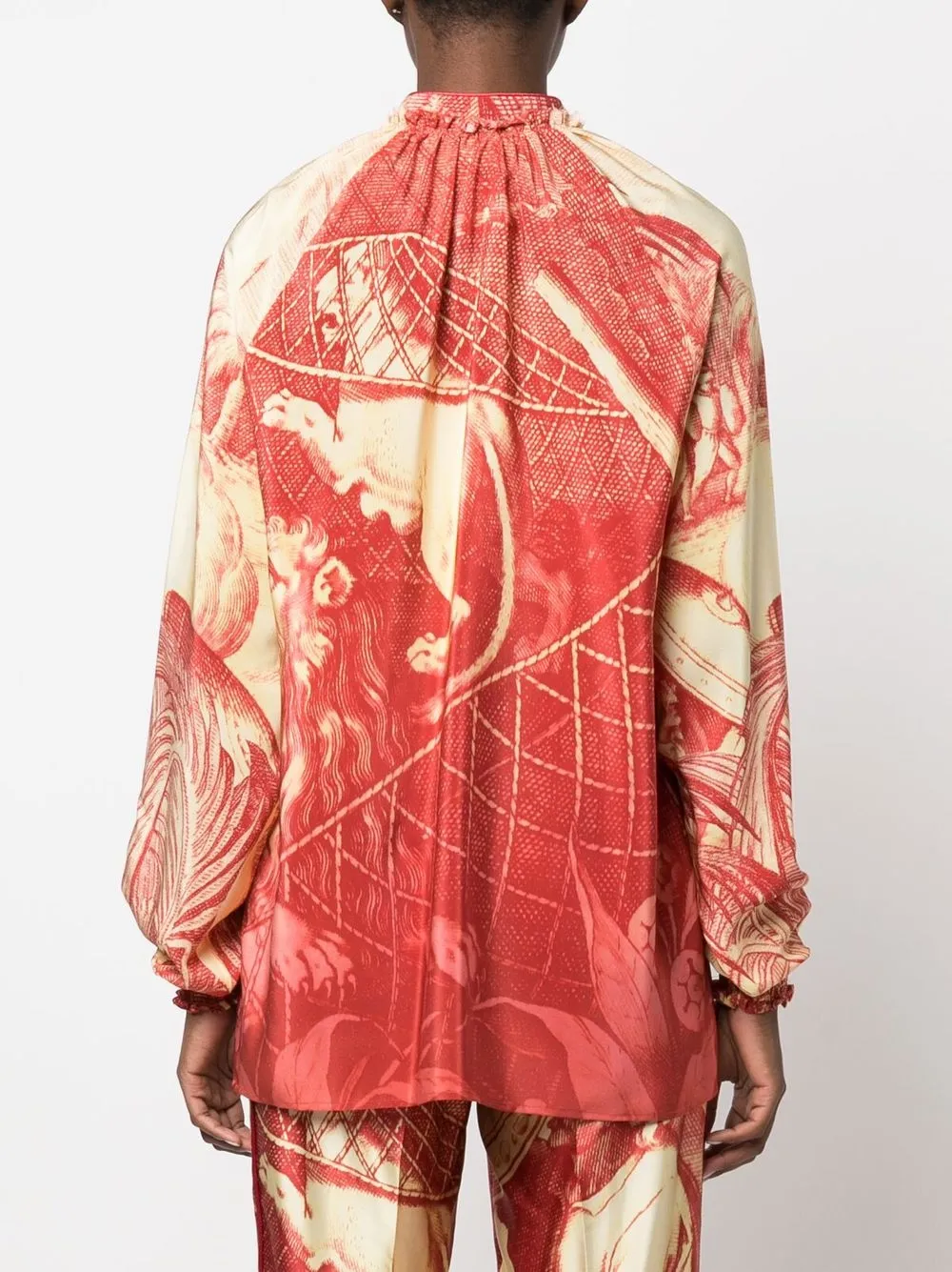 F.r.s For Restless Sleepers Long Sleeve Printed Silk Shirt