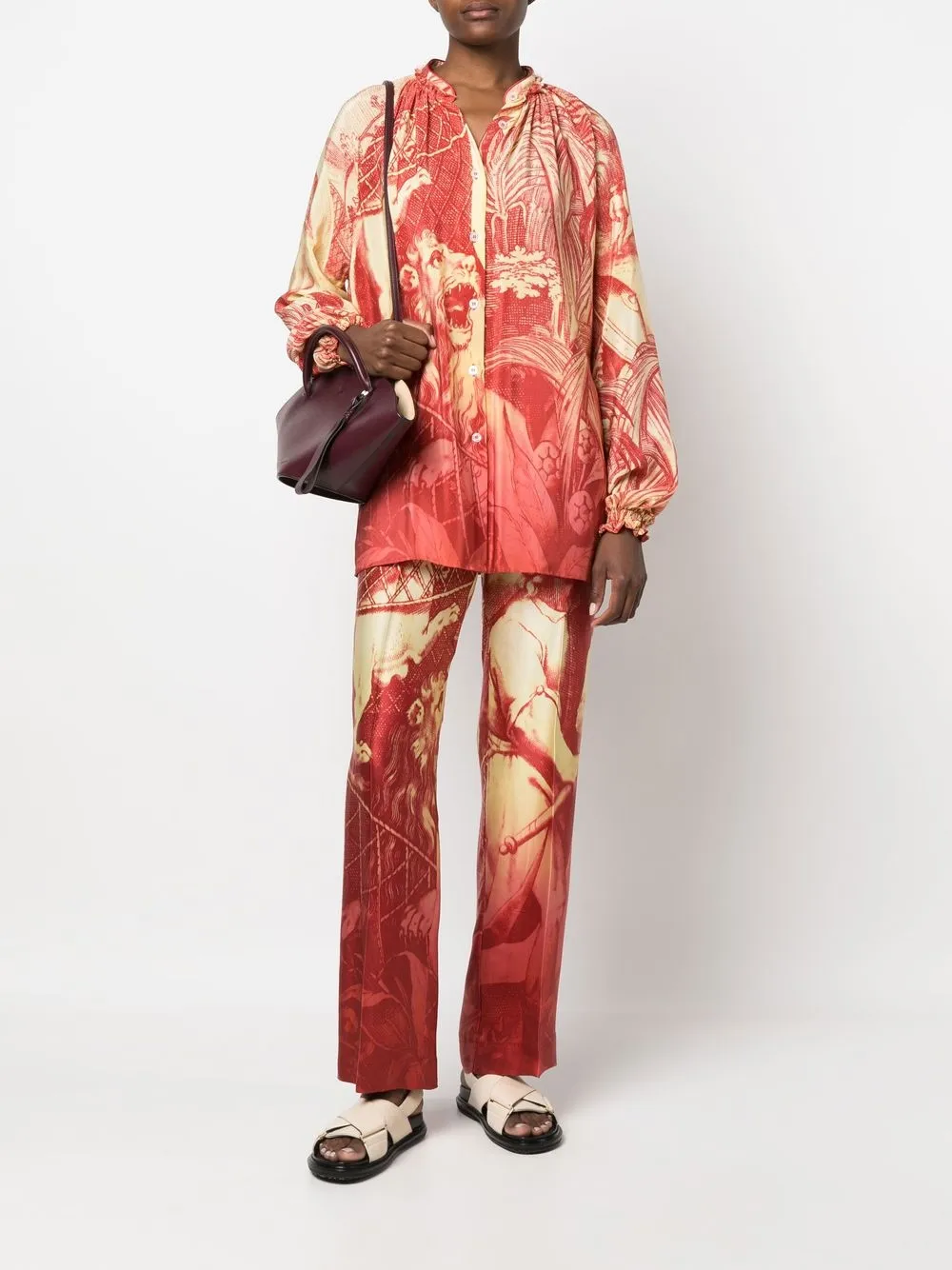 F.R.S For Restless Sleepers Blouse met grafische print - Rood