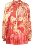 F.R.S For Restless Sleepers graphic-print silk blouse - Red