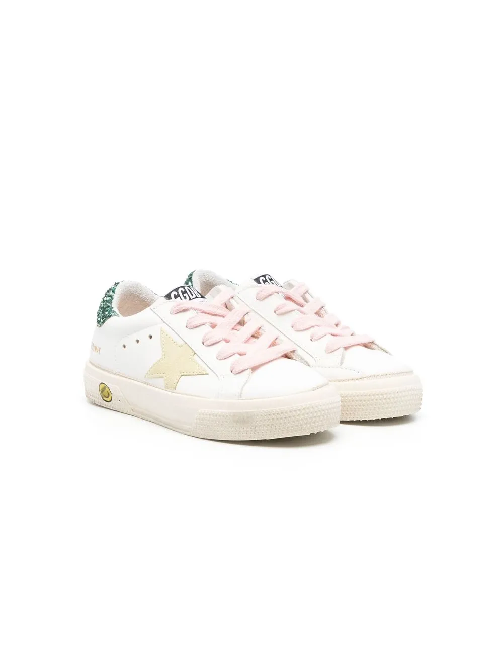 

Golden Goose Kids tenis con agujetas y detalle de glitter - Blanco