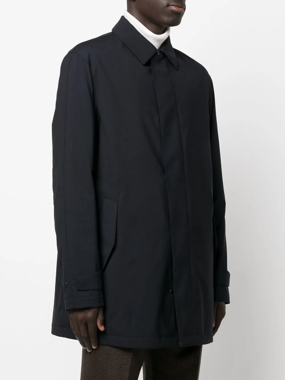 Zegna Single-breasted Coat In Blue