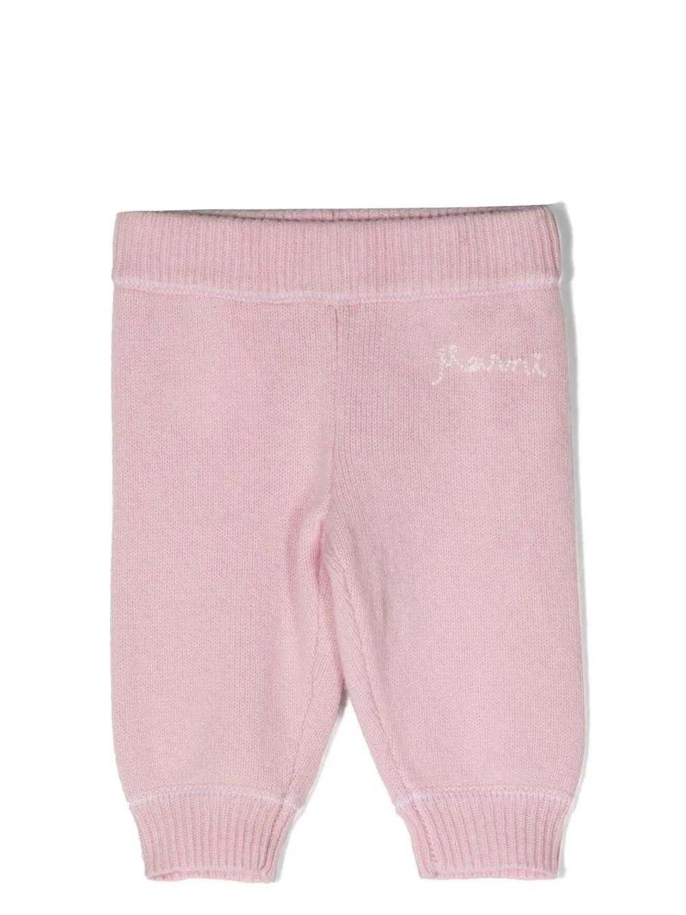 

Marni Kids pantalones tejido con logo bordado - Rosado