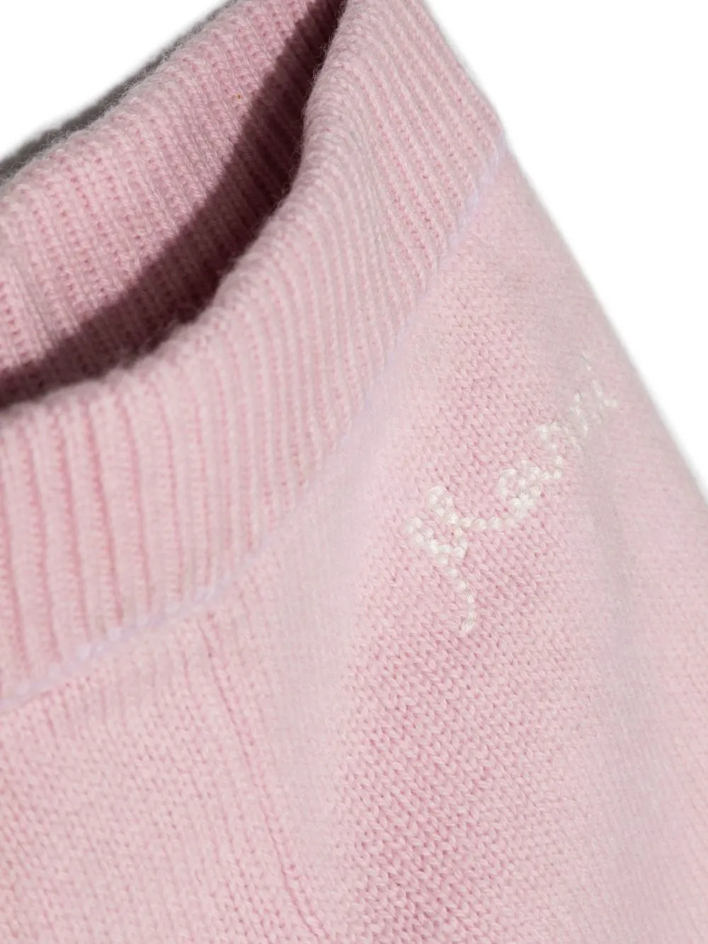  Marni Kids Gestrickte Hose Mit Logo Stickerei   Rosa 