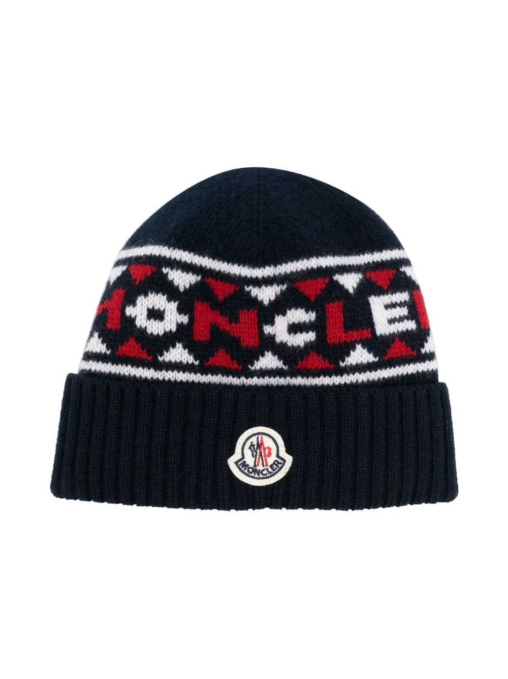 

Moncler Enfant gorro con parche del logo - Azul