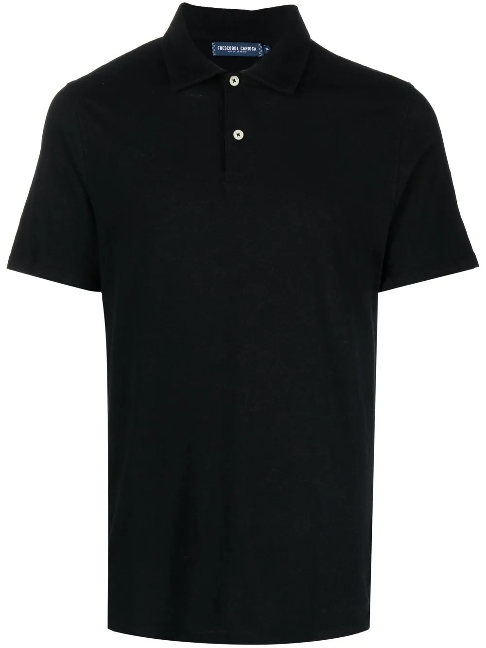 Frescobol Carioca cotton-linen polo shirt – Black