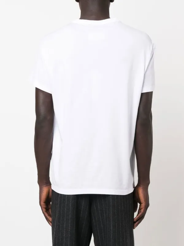 Maison Margiela distorted-logo Cotton T-shirt | White | FARFETCH