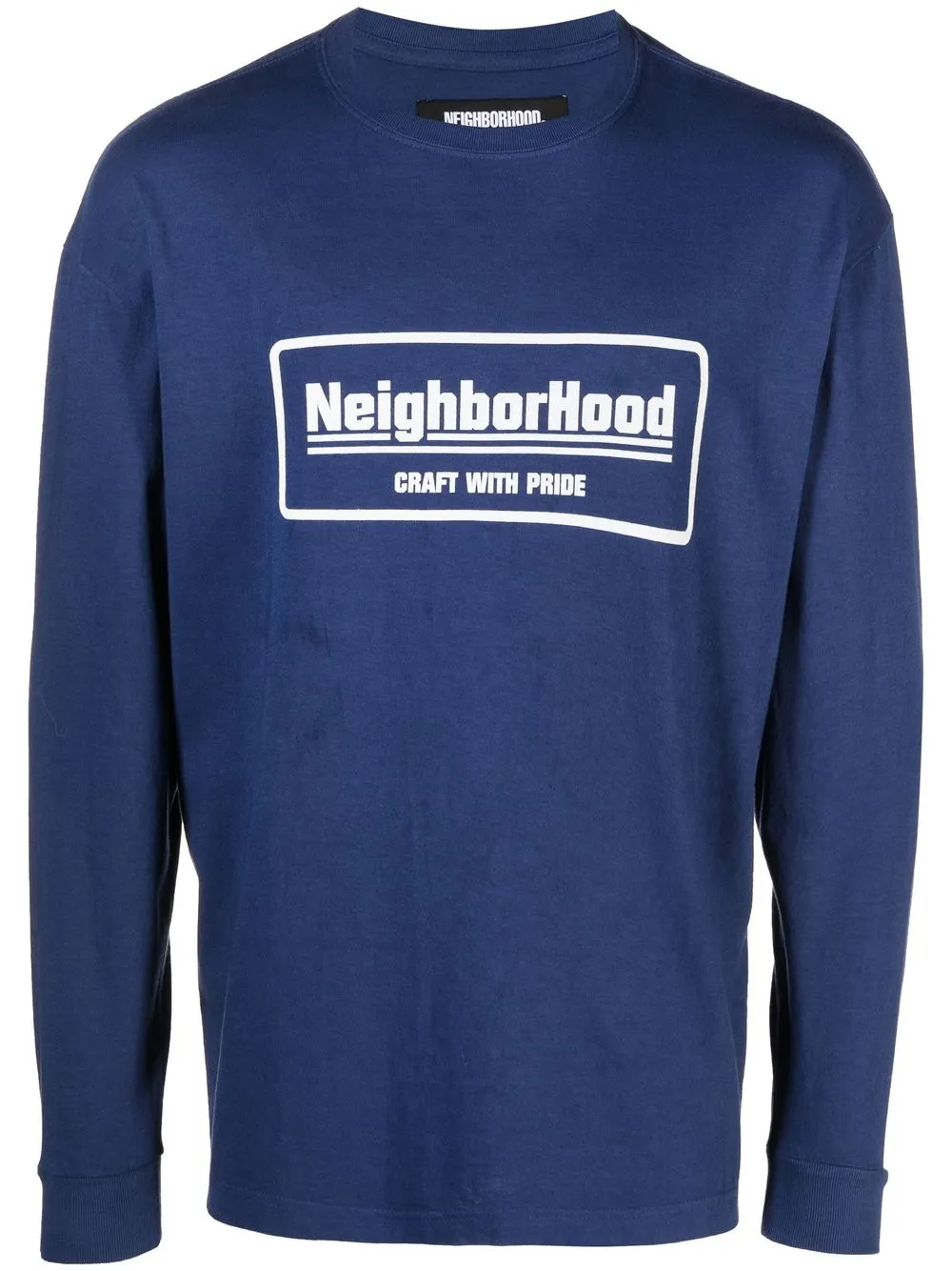 

Neighborhood logo-print long-sleeve T-shirt - Blue