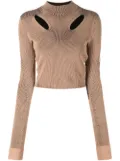 Dion Lee cut-out cropped sweater - Brown