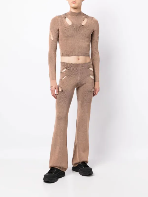Dion Lee cut-out Cropped Sweater Brown FARFETCH IN