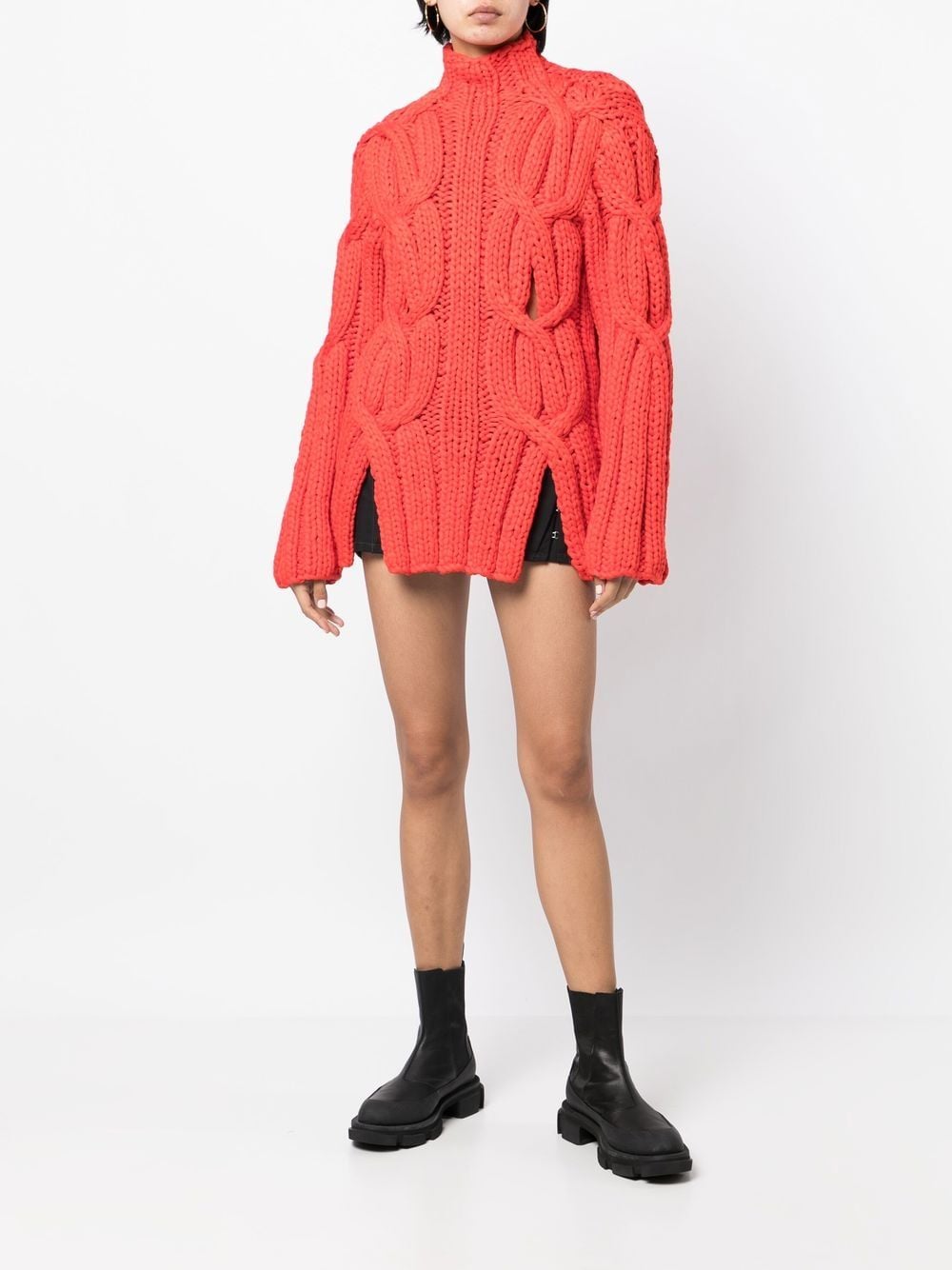 Shop Dion Lee Chunky-cable Knit Jumper In Rot