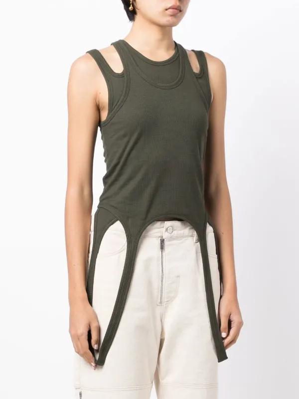 Dion Lee cut-out Detail Tank Top | Green | FARFETCH