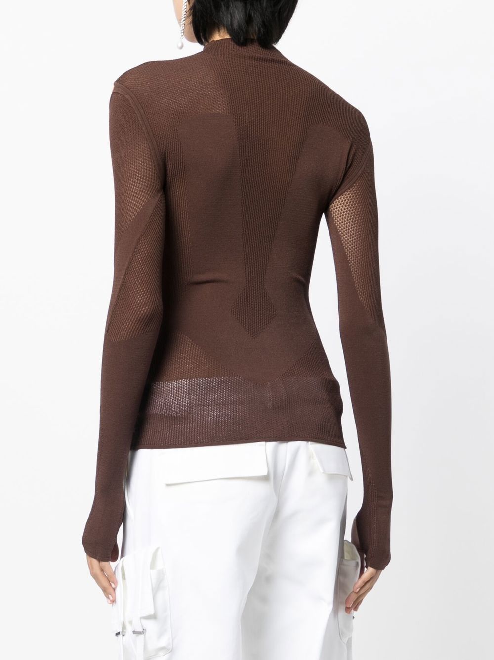 Shop Dion Lee Cut Out-detail Knitted Top In Brown