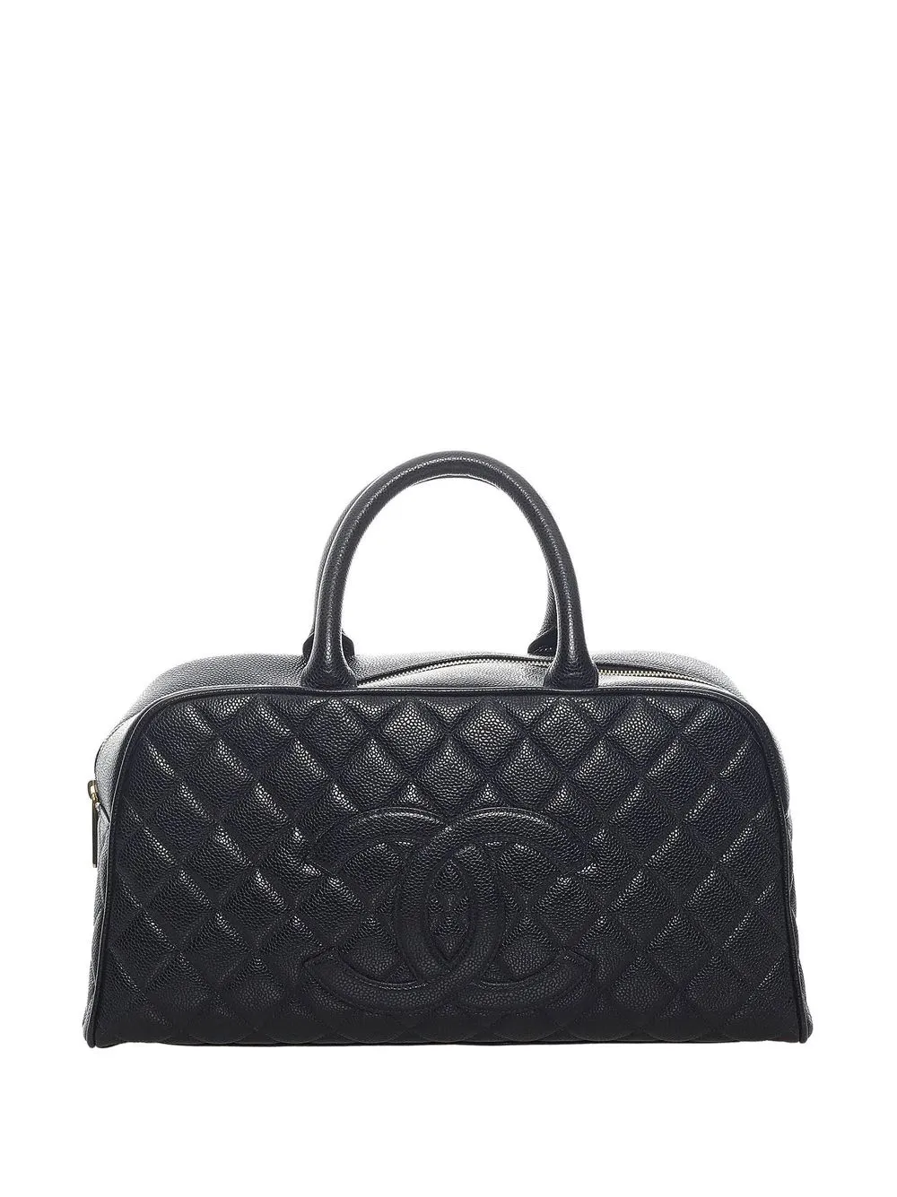 

Chanel Pre-Owned 2003-2004 CC diamond-quilted Boston bag - Blue