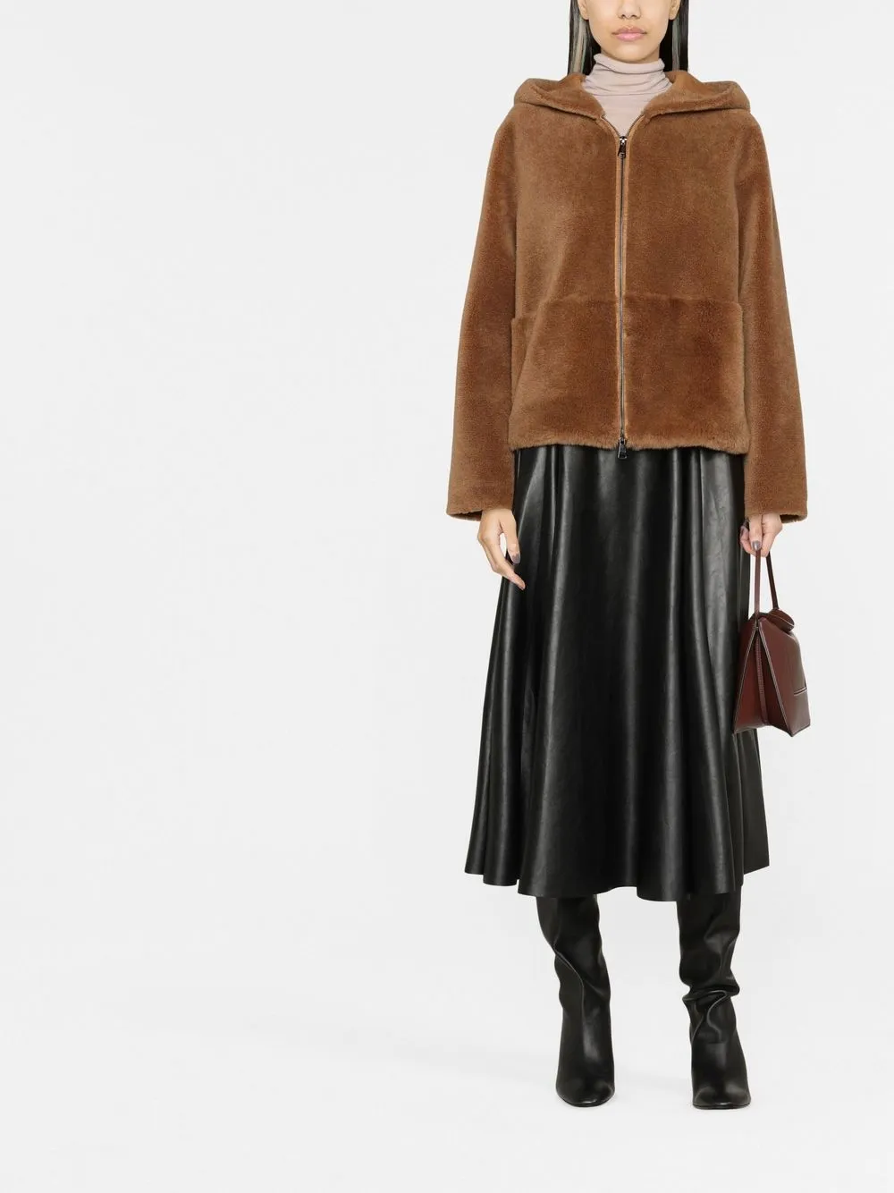 Luisa Cerano Lambswool Hooded Short Jacket Farfetch