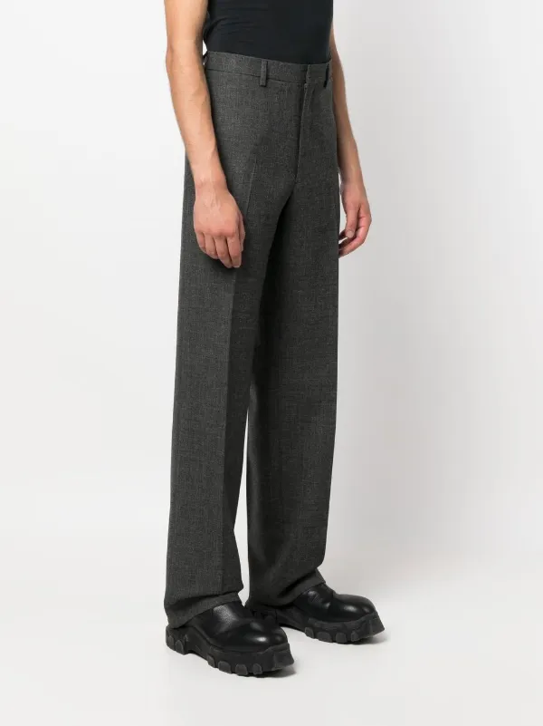 PRADA グレー　ワイドストレートパンツ Prada ストレートパンツ | グレー | FARFETCH JP