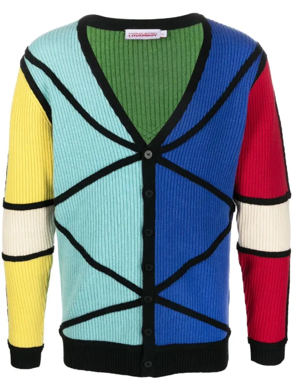 Charles Jeffrey Loverboy colour-block ribbed-knit Cardigan - Farfetch