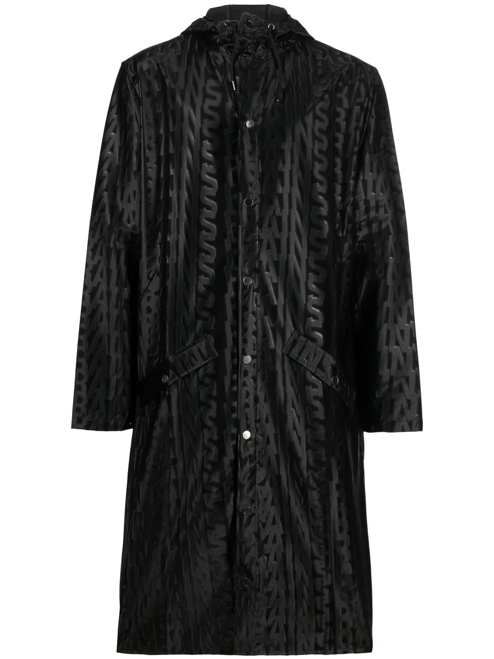 

Rains monogram-print hooded raincoat - Black