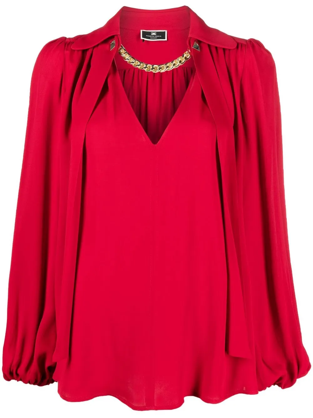 

Elisabetta Franchi blusa con detalle de cadena - Rojo