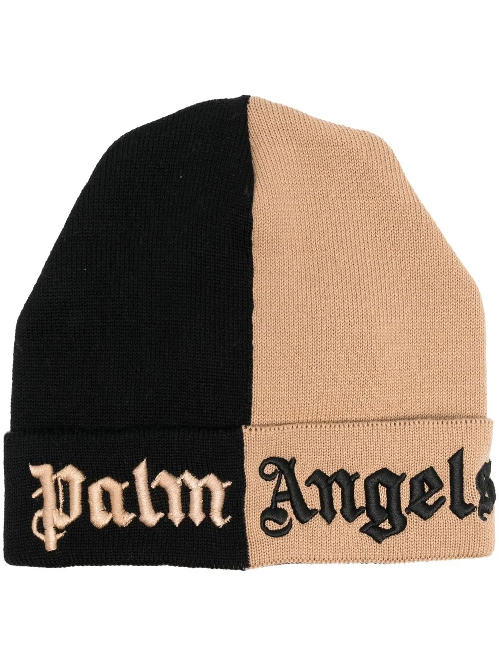 

Palm Angels logo-print knitted beanie - Black