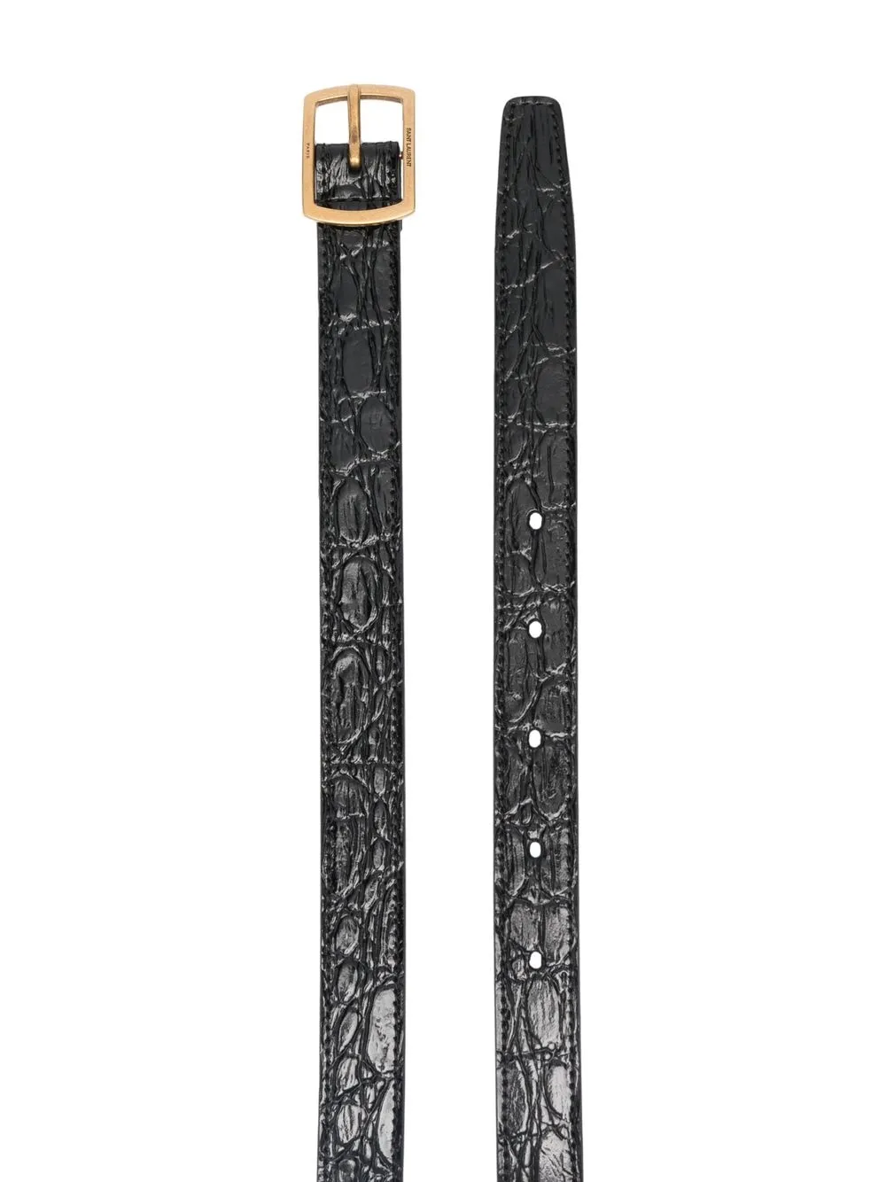 Saint Laurent Laarzen met krokodillenleer-effect - Zwart