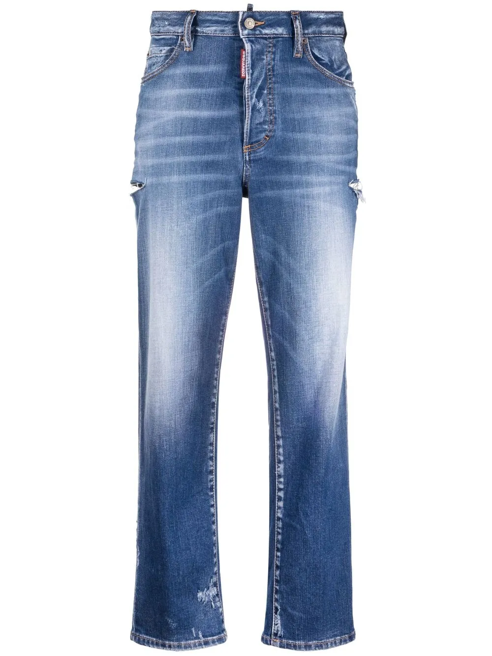 

Dsquared2 jeans rectos con detalles rasgados - Azul