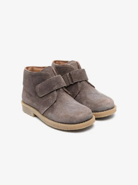 Pèpè touch-strap suede ankle boots