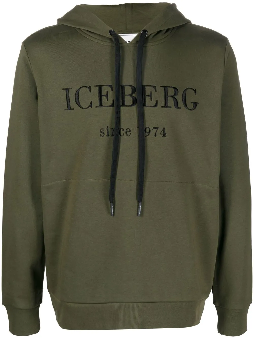 

Iceberg logo-embroidered long-sleeve hoodie - Green