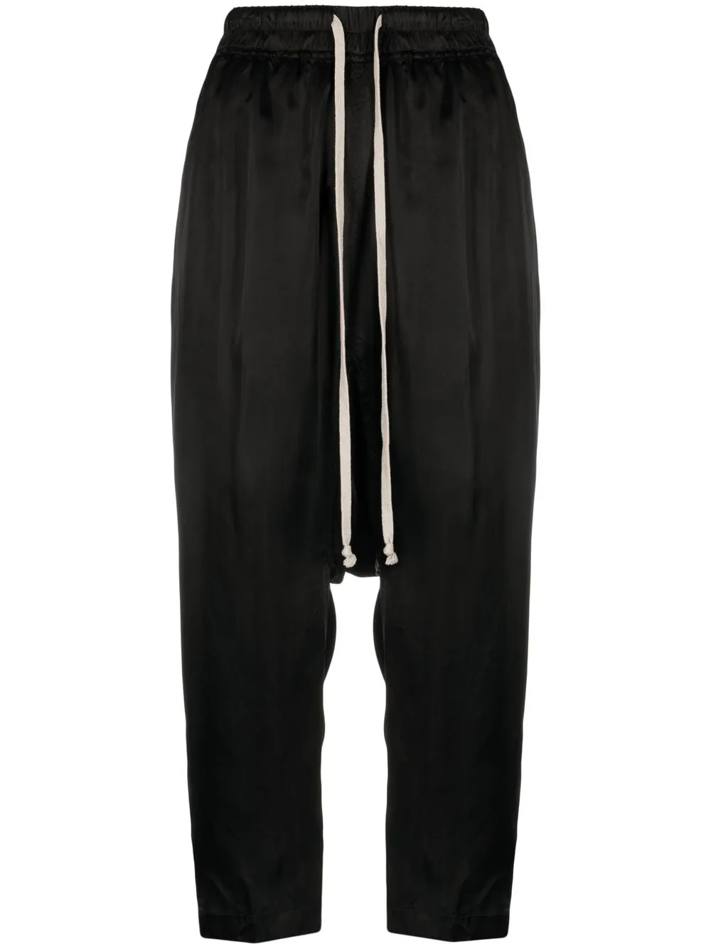 

Rick Owens drop crotch cropped trousers - Black