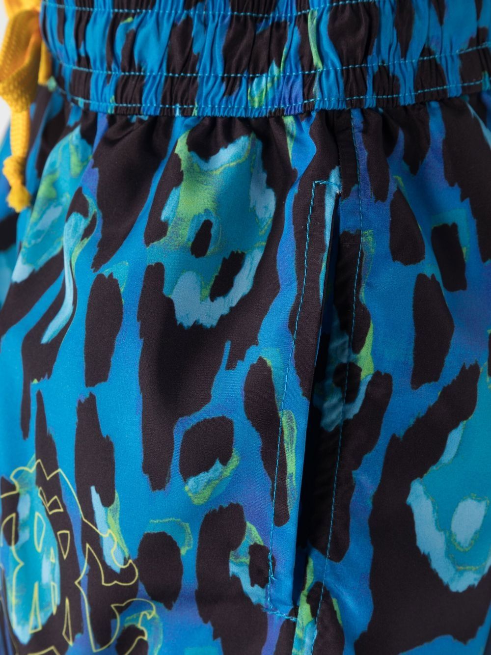 Shop Roberto Cavalli Junior Leopard-print Swim Shorts In Blue