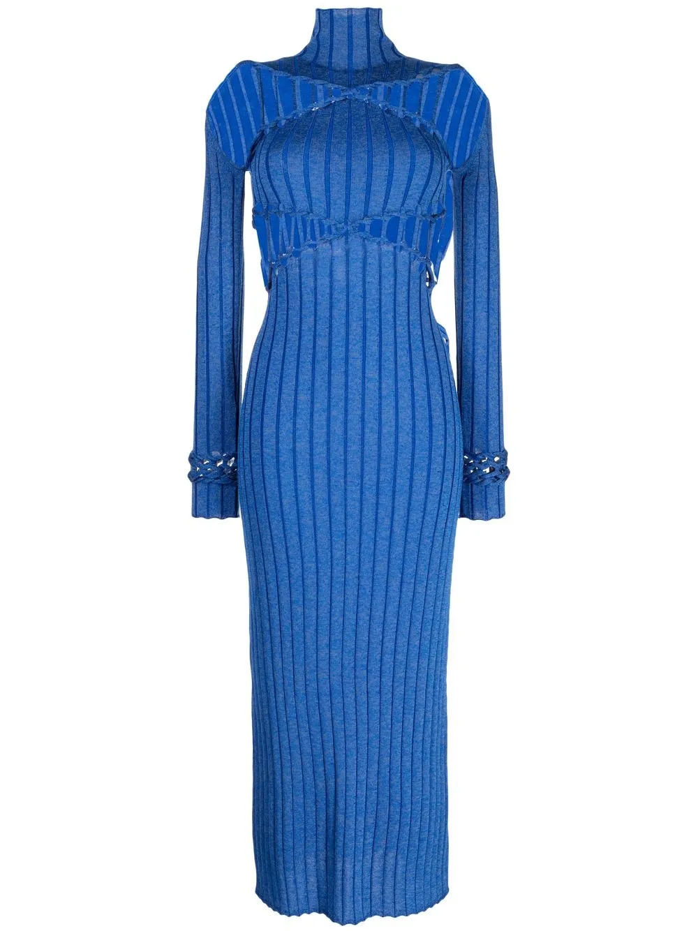 

Dion Lee vestido X-Braid - Azul