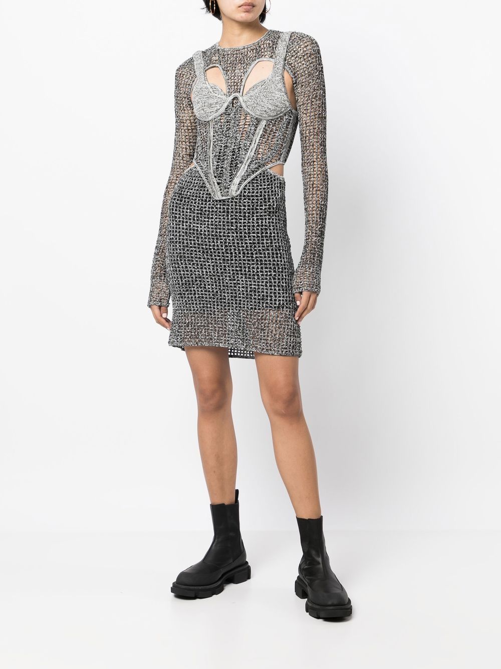 DION LEE CROCHET MINI DRESS