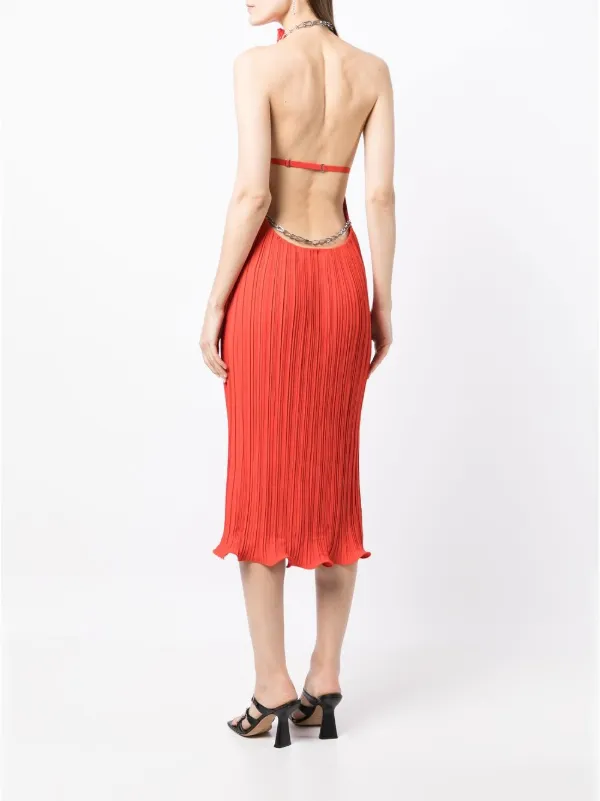 dion lee chain pleat halter dress Dion Lee Chain Pleat Halter Dress Black Size 6