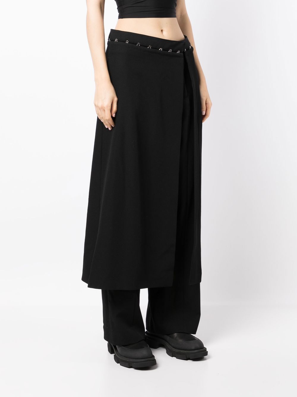Shop Dion Lee Skirt Panel Straight Let Trousers In Black