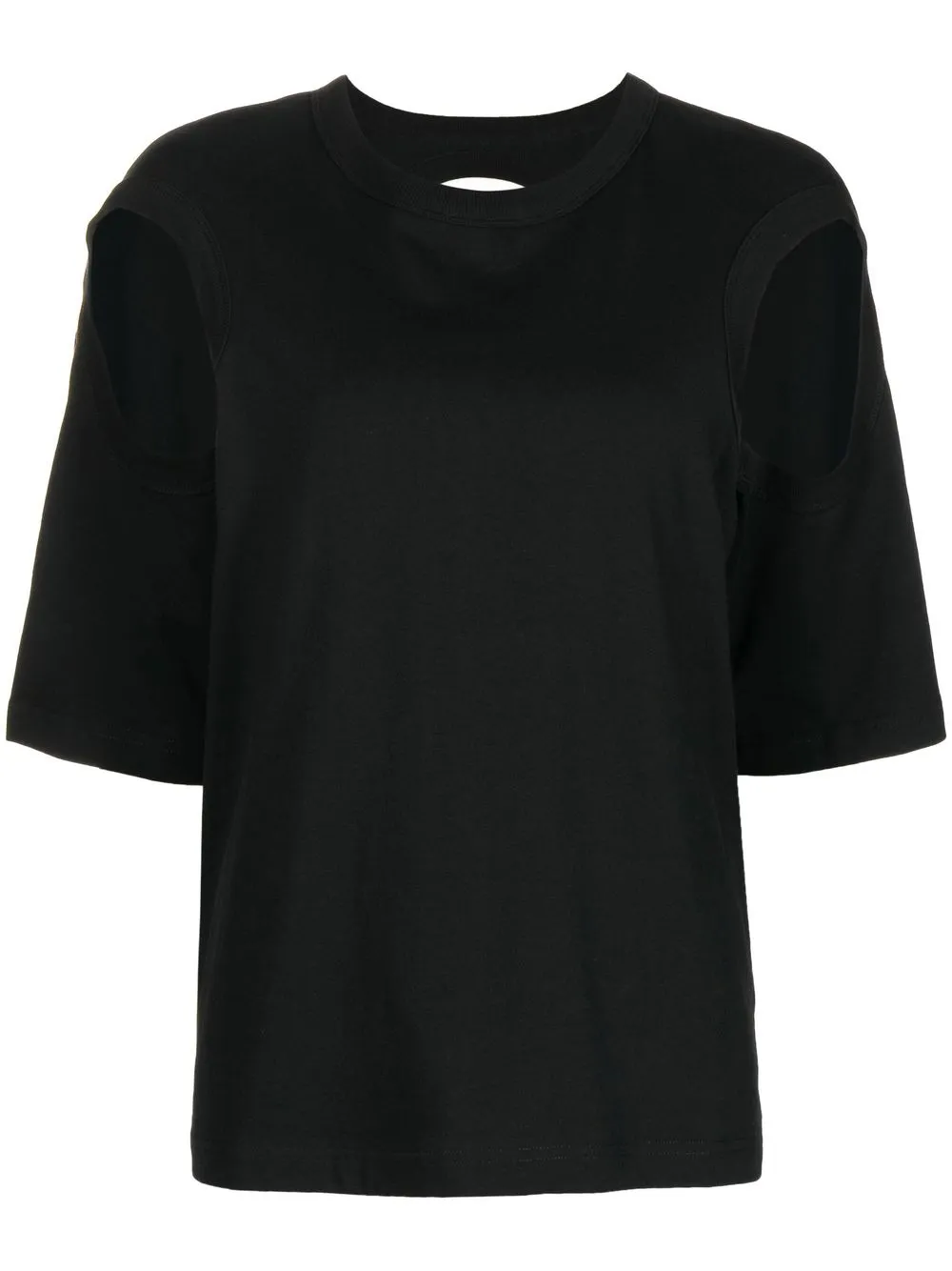 

Dion Lee playera Circular con detalle de canalé - Negro