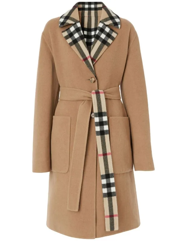 Burberry check on sale wool coat