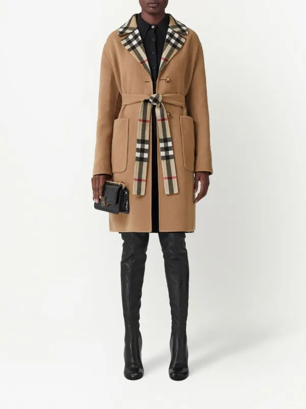 Check Double Faced Wool Coat